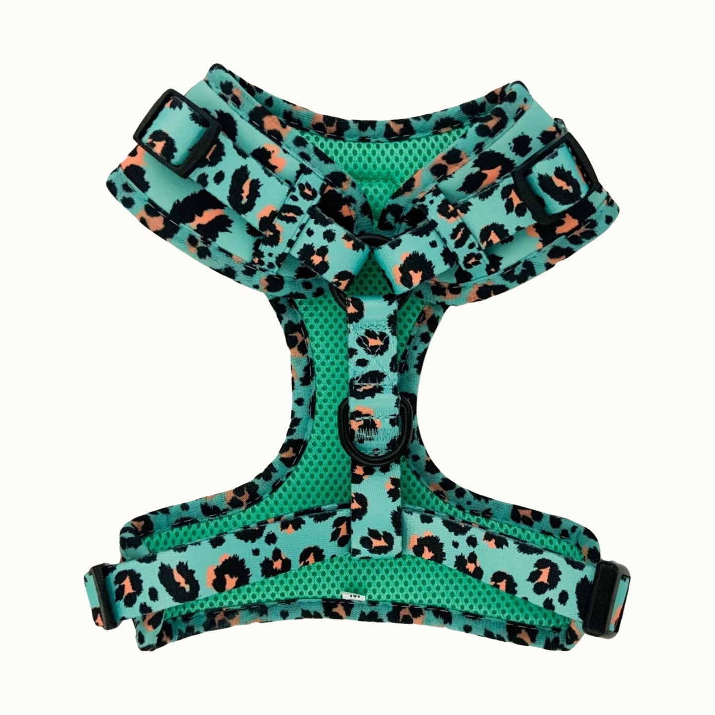 Aqua Leopard Adjustable Dog Harness – Soft, Padded & Breathable