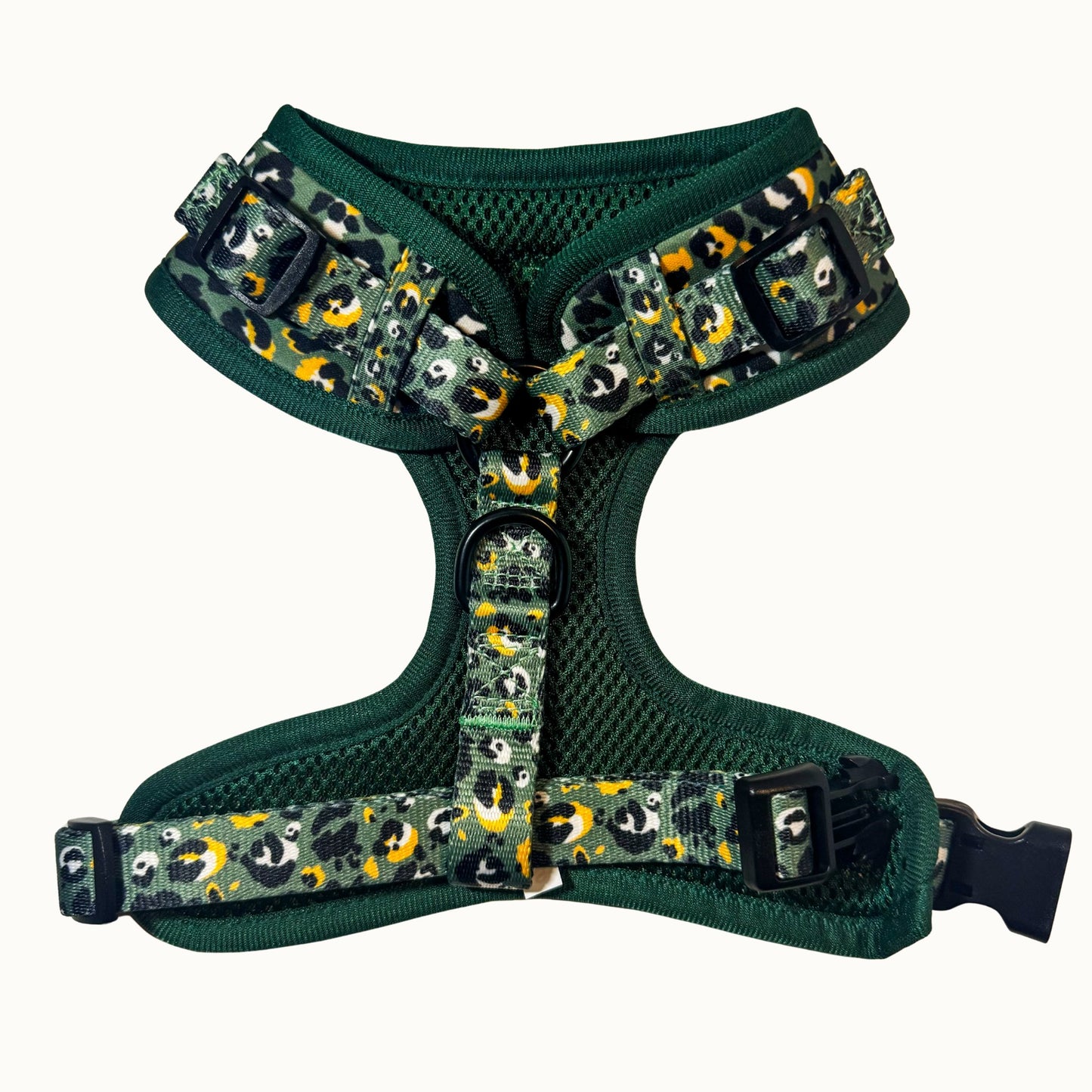 Dark Green Adjustable Dog Harness – Soft, Padded & Breathable