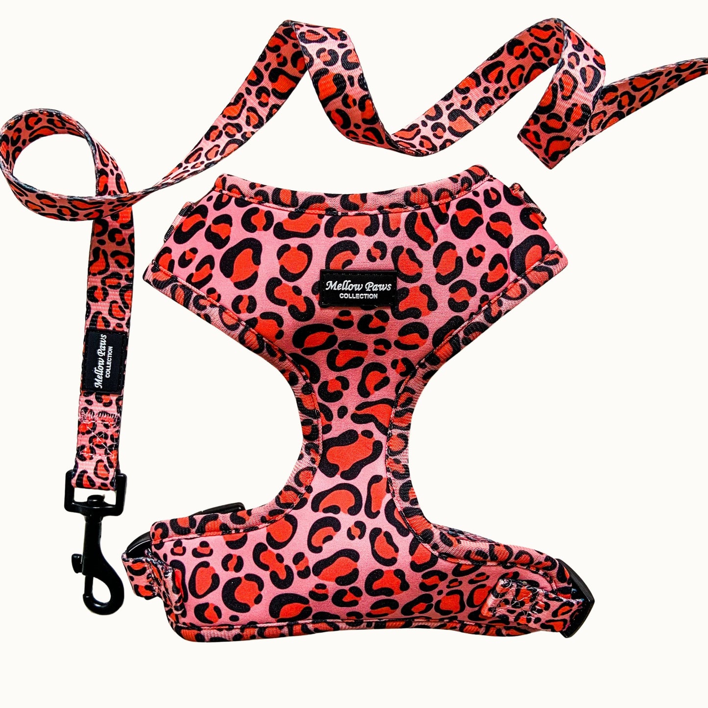Pink leopard Adjustable puppy dog Harness
