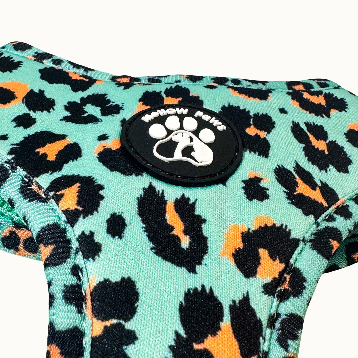 Aqua Leopard Adjustable Dog Harness – Soft, Padded & Breathable