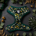 Dark Green Leopard Dog Harness