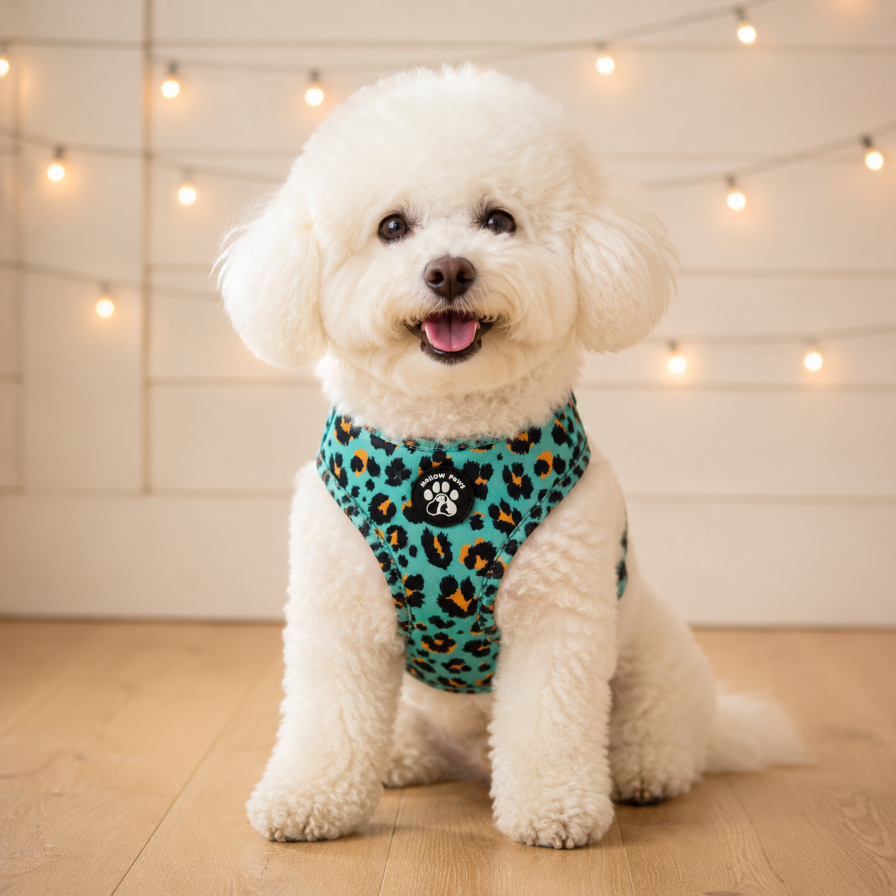 Aqua Leopard Dog Harness