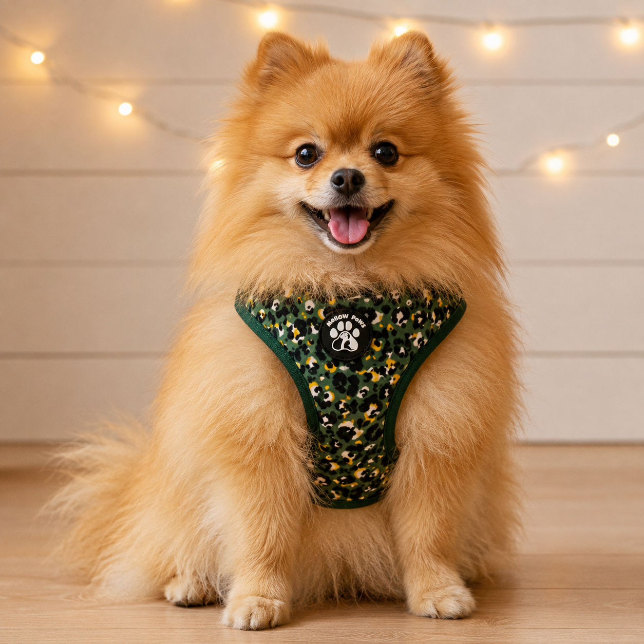Dark Green Leopard Dog Harness