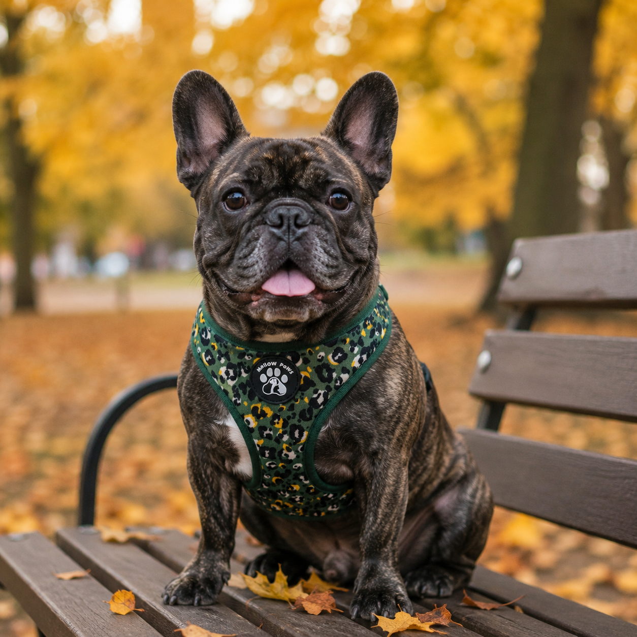 Dark Green Leopard Dog Harness