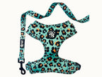 Aqua Leopard Dog Harness